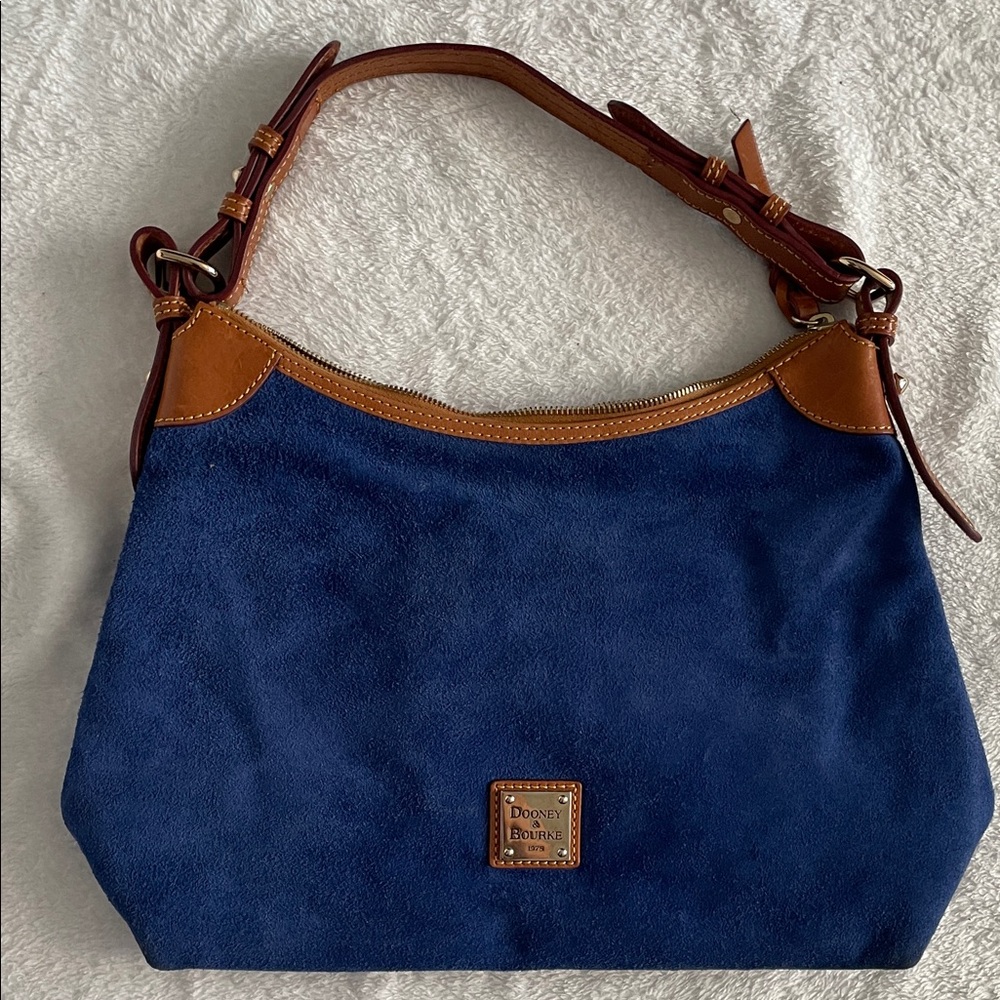 Dooney & Bourke Navy and Tan Shoulder Bag - Picture 5 of 13
